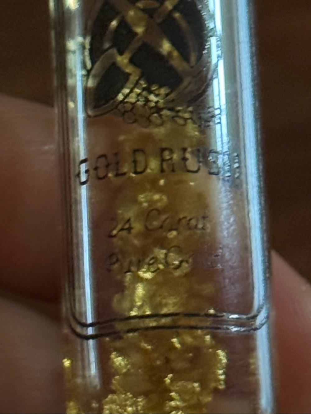 VTG Alaska Gold Rush 24 Carat Pure Gold Flake Glass Vial Souvenir Travel Bottle - Picture 8 of 9